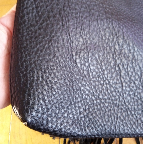 Sonoma Lifestyle black vegan leather crossbody bag with tassels - Picture 8 of 11